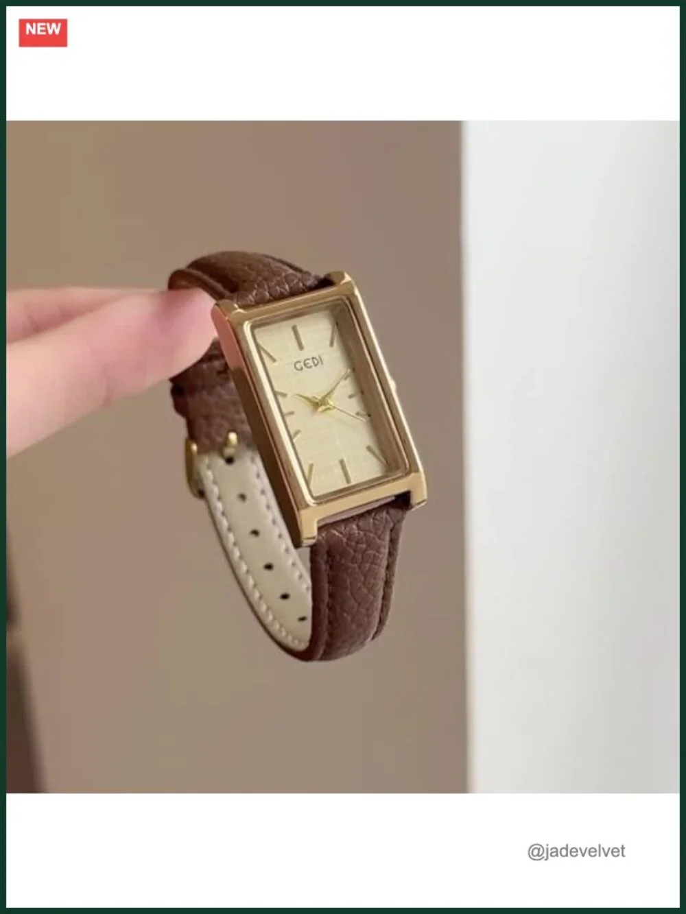Women's Rectangle Watches Leather Strap Quartz Dress Vintage Analog Wrist Watch